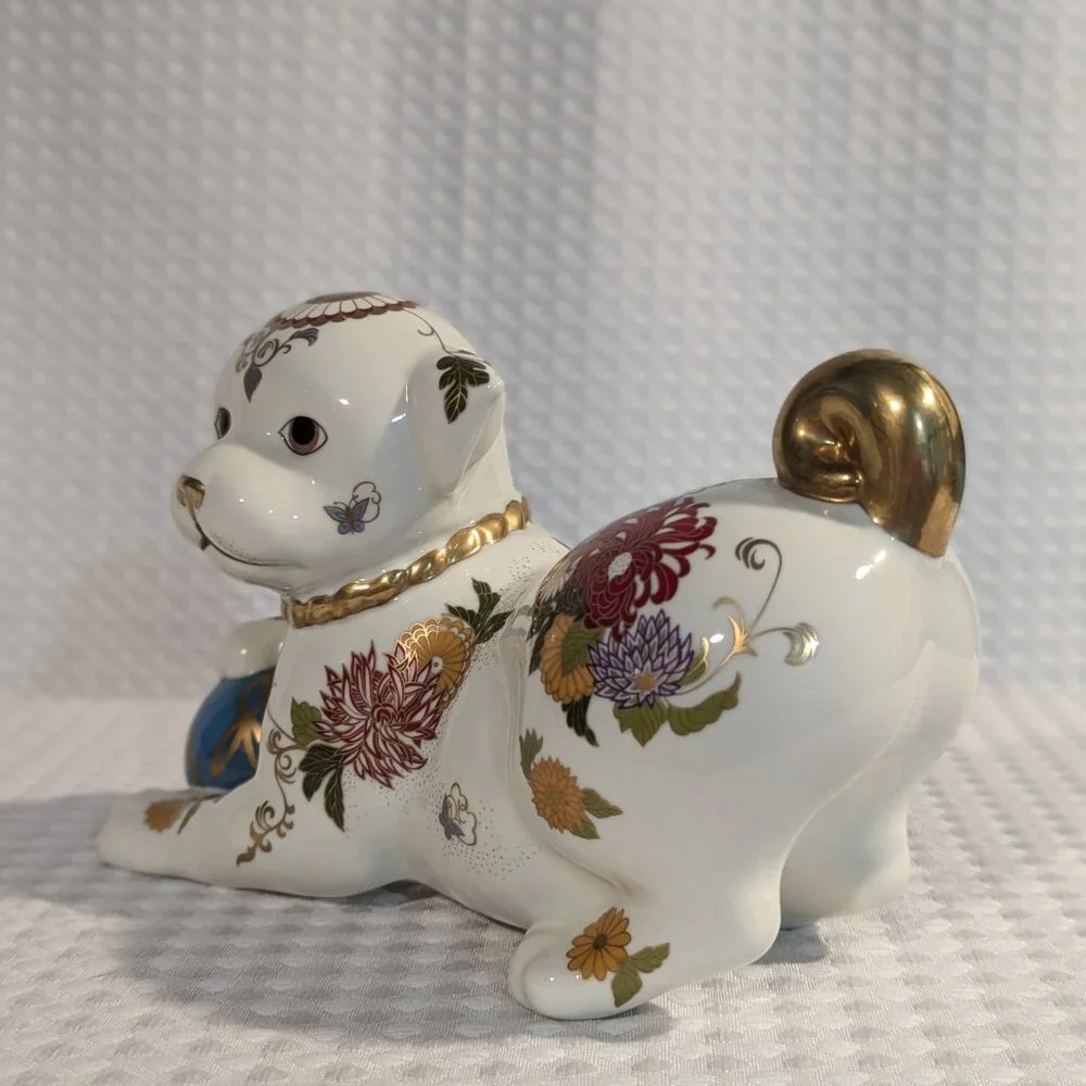 Franklim Mint "The Imperial Puppy of Satsuma" Hand Painted Fine Porcelain 1987 - Picture 8 of 11